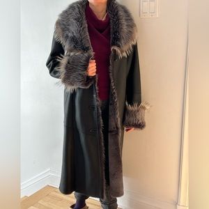 Shearling full length coat